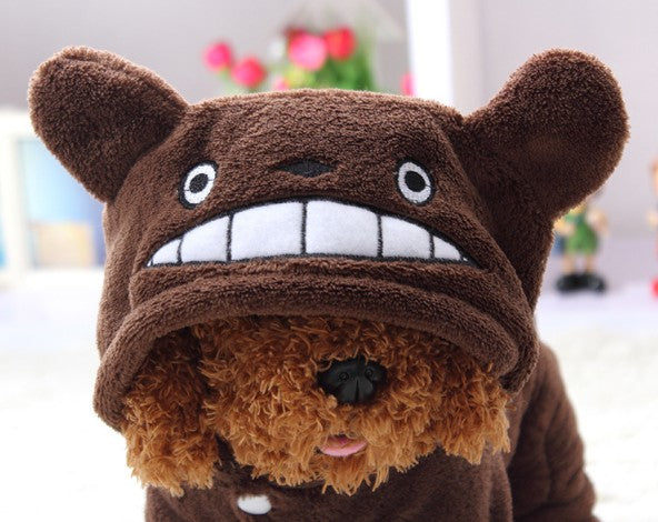 2025 New Pet Dog Clothes Pet Dog Warm Coat With Hooded Cute Animal Totoro Pack