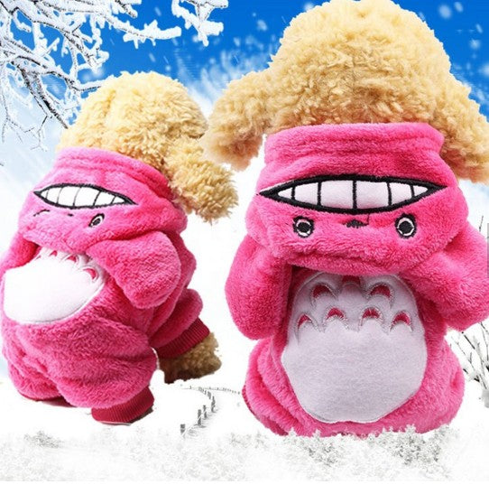 2025 New Pet Dog Clothes Pet Dog Warm Coat With Hooded Cute Animal Totoro Pack