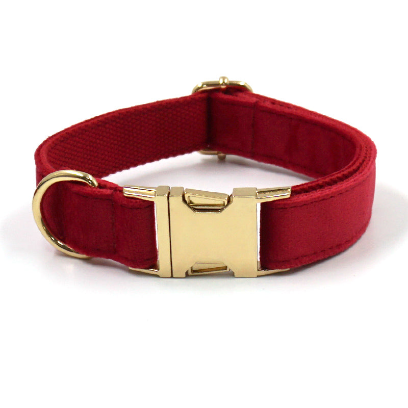 2025 New Arrive Christmas Red Velvet Dog Collar and Leash Poop Bag Holder Bow Tie Harness
