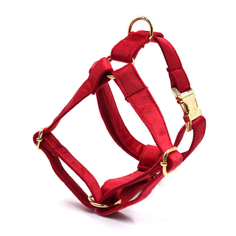 2025 New Arrive Christmas Red Velvet Dog Collar and Leash Poop Bag Holder Bow Tie Harness